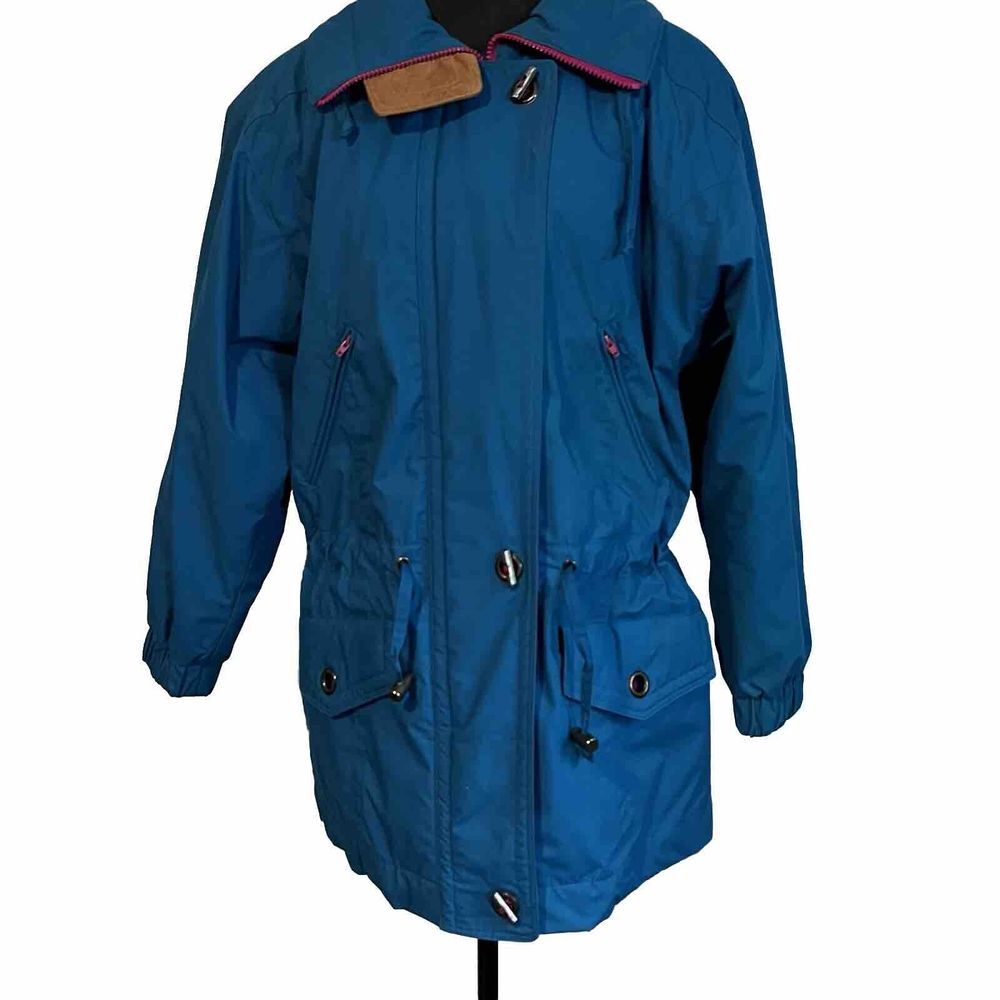 London Fog Chore Jacket Teal Thinsulate Lining Barn‎ Coat Women's Small Vintage